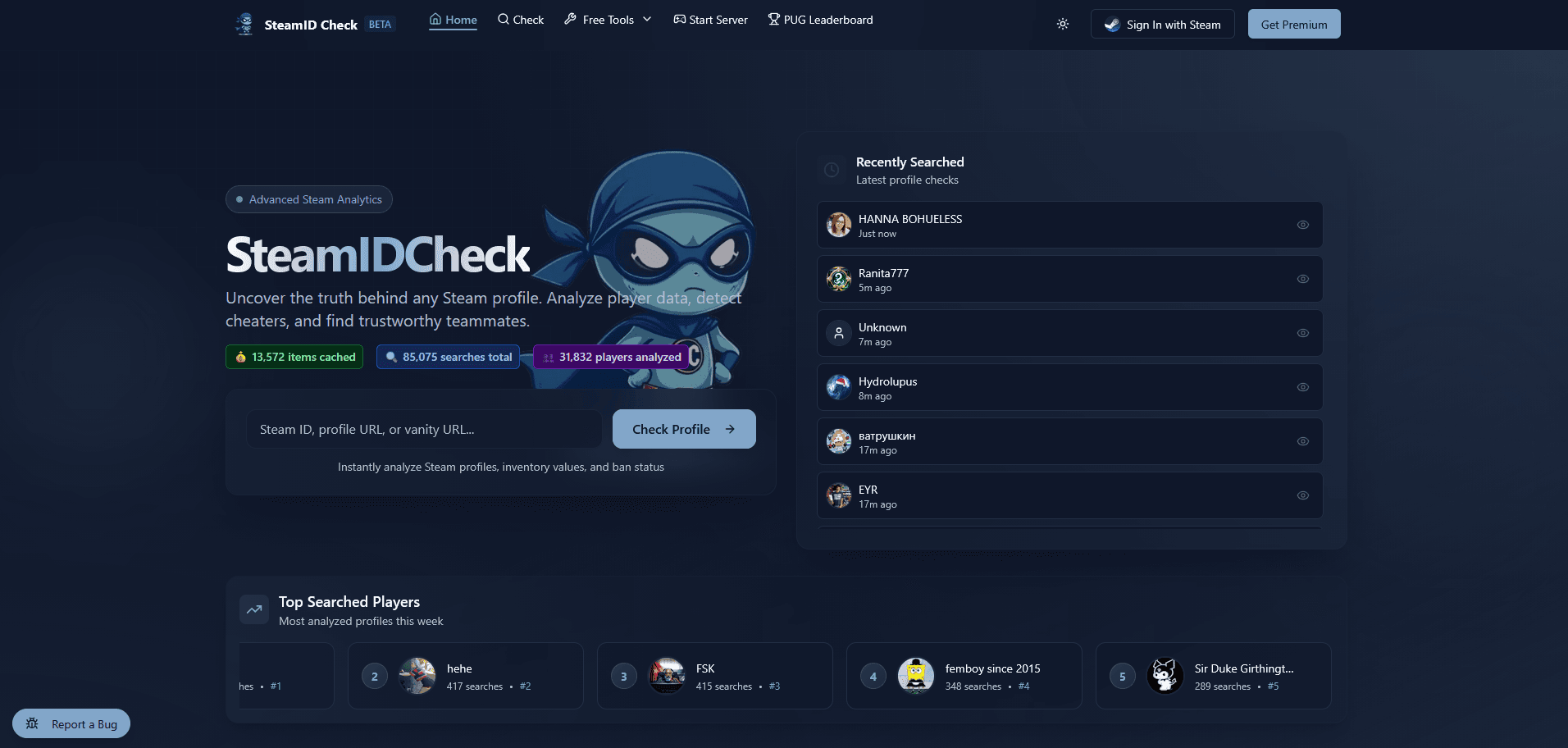 SteamIDCheck - Counter-Strike Account Analysis & Game Server Platform