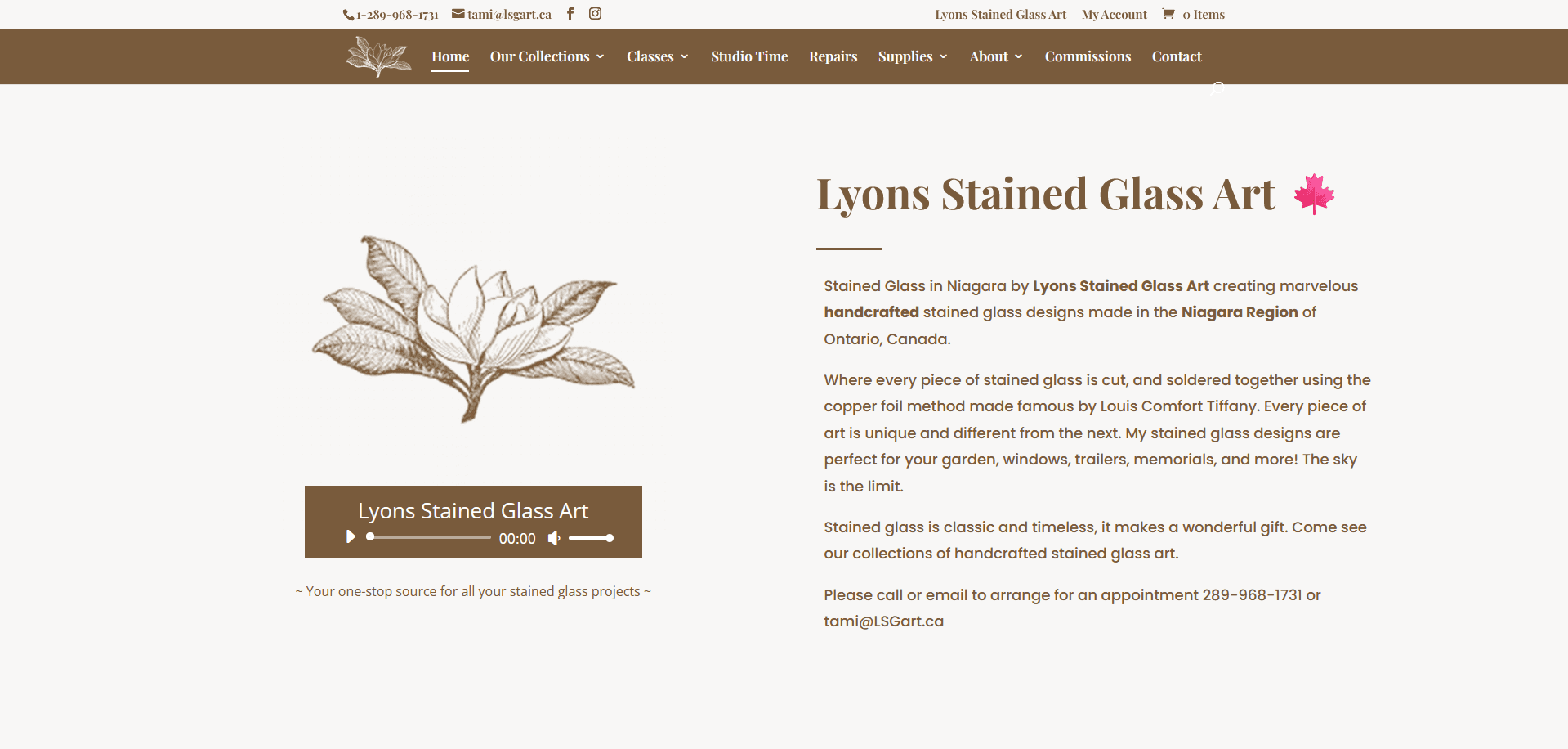 Lyons Stained Glass Art - E-commerce & Educational Website